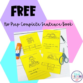 No Prep Complete Sentence book FREEBIE by Teach Speech 365 | TpT