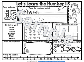 no prep counting teen numbers 11 20 worksheets distance learning