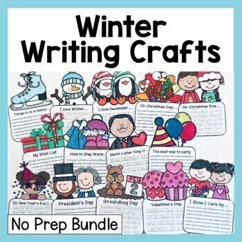 Preview of Winter Writing Crafts Bundle | Winter Writing Prompts