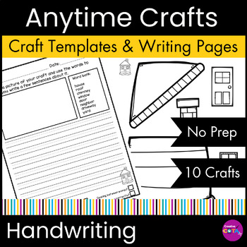 Preview of No Prep Crafts Coloring, Cut, Write & Handwriting Practice Occupational Therapy