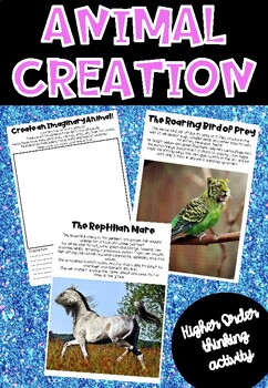 Preview of No Prep - Create an Imaginary Animal - Higher Order Thinking Literacy Activity