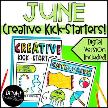 Preview of No Prep Creative Challenges for June | Early Finisher Activities | Morning Tubs