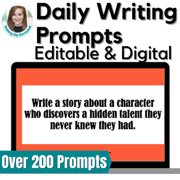 Preview of Daily Journal Writing Prompts Bellringer Activities 6th, 7th, and 8th Grade
