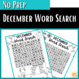 No Prep December Word Search for Early Finishers