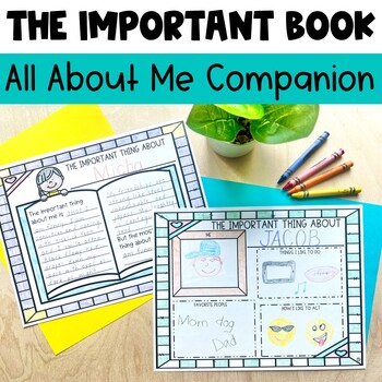 Preview of All About Me Back To School Activities l  The Important Book Companion