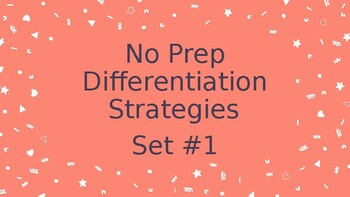 Preview of Differentiation Strategy Slides (No Prep) Set #1