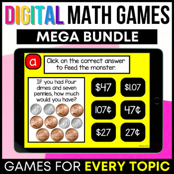 Preview of No Prep Digital Math Games Bundle for K - 3