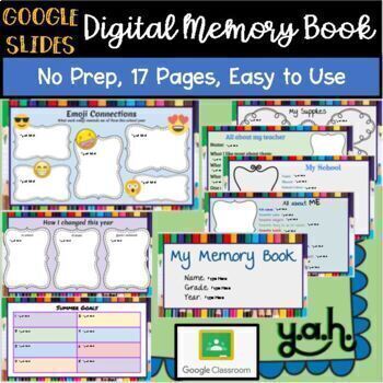 Preview of No Prep Digital Memory Book  Open House & End of Year Activity digital resource