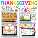 No Prep Digital Thanksgiving Activities BUNDLE