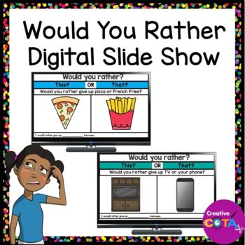 Preview of No Prep Occupational Therapy Digital Would You Rather Writing Prompt Activity