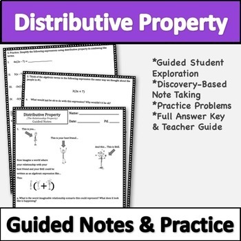 Preview of Distributive Property Notes & Practice