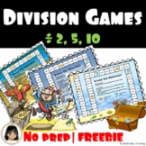 Free No Prep Pirate Math Division Games for Fact Fluency |