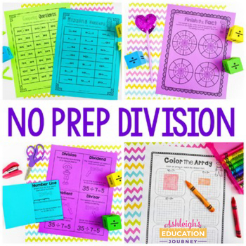 Preview of No Prep Division | Printables, Activities, and Games | Print and Digital