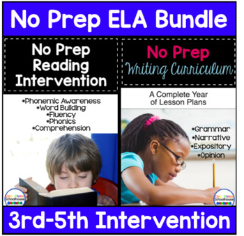 Preview of No Prep ELA Curriculum Bundle For 3rd-5th grade Intervention