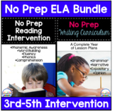 No Prep ELA Curriculum Bundle For 3rd-5th grade Intervention