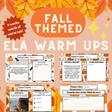 No-Prep ELA Warm Ups - Fall Themed