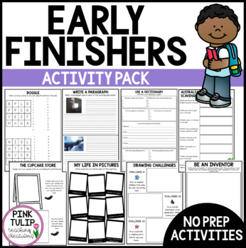 Preview of No Prep Early Finisher Worksheet Pack - Great for Substitute Teachers