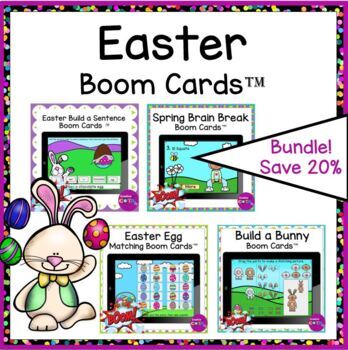 Preview of Occupational Therapy Easter Writing Digital Activities Boom Cards™ Bundle