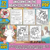 No Prep Easy Back To School Unicorns On The Beach Coloring
