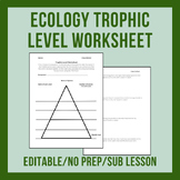 No Prep - Ecology Trophic Level Worksheet (10% Rule)