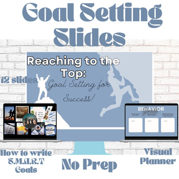 Preview of No Prep Editable Goal Setting Slides Activity