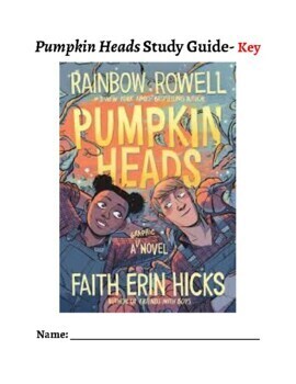 Preview of No Prep Editable Graphic Novel Guide for Pumpkin Heads with Answer Key