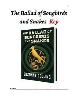 Preview of No Prep Editable Novel Guide for The Ballad of Songbirds and Snakes