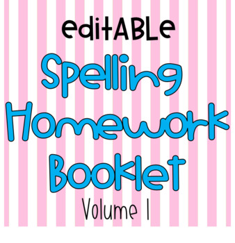 Preview of No Prep Editable Weekly Spelling Homework Booklet