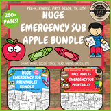 No Prep Emergency Sub Apple Bundle PreK Kindergarten First TK UTK