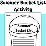 No Prep End of The Year Summer Bucket List Activity