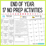 No Prep End of Year ELA Activities - Fun End of Year Packet, Literacy, Writing