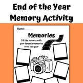 No Prep End of the Year Memories Activity