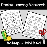 No Prep Errorless Learning Worksheets- Just Print and Go!