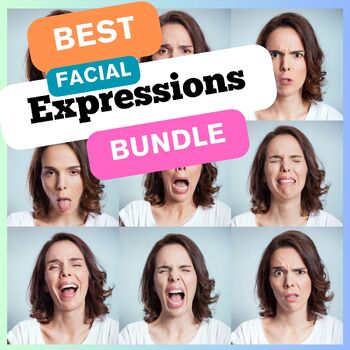 Preview of No Prep Facial Expressions - Social Skills, Emotions, Pragmatic Lang Bundle