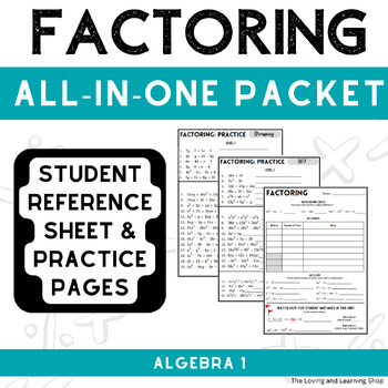 Preview of No Prep Factoring Packet (All in One, Middle School, High School, Algebra)