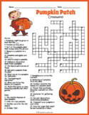 PUMPKIN PATCH Crossword Puzzle Worksheet - 4 Versions - No