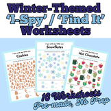 No-Prep Winter I-Spy Worksheets with Various Levels for Al