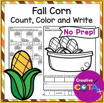 Preview of No Prep Fall Kindergarten Math and Writing Morning Work Bell Ringer Activities