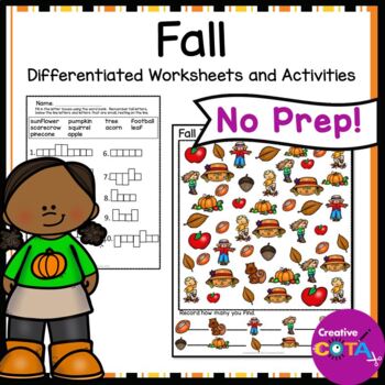 Preview of Occupational Therapy No Prep Fall Literacy Math & Writing Activities