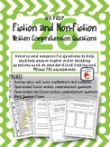 No Prep Fiction and Non-Fiction Written Comprehension Questions