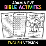 No Prep Adam and Eve Kids Sunday School Activities Bible Lesson