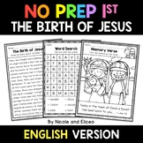 No Prep First Grade Christmas Story Bible Lesson - Distanc