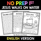 No Prep First Grade Jesus Walks on Water Bible Lesson - Di