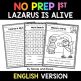 No Prep First Grade Lazarus is Alive Bible Lesson - Distan