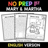 No Prep First Grade Mary and Martha Bible Lesson - Distanc