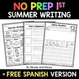 No Prep First Grade Summer Writing + FREE Spanish