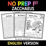 No Prep First Grade Zacchaeus Bible Lesson - Distance Learning