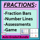 3rd Grade Math Fractions Skills Activity Assessment Bundle