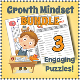 No Prep GROWTH MINDSET BUNDLE - Word Search, Scramble & Cr