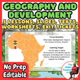 No-Prep Geography and Development Mini Unit: Editable Less